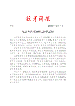 开展学宪法专题宣讲活动简报.docx