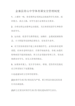 金寨县青山中学体育课安全管理制度.docx