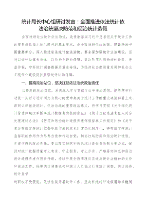 依法统计依法治统防范惩治统计造假研讨发言材料心得体会.docx