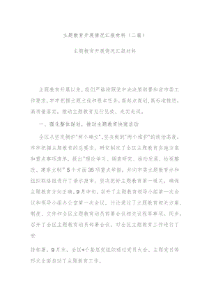 主题教育开展情况汇报材料(二篇).docx