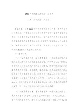 2023年度纪检工作总结(二篇).docx