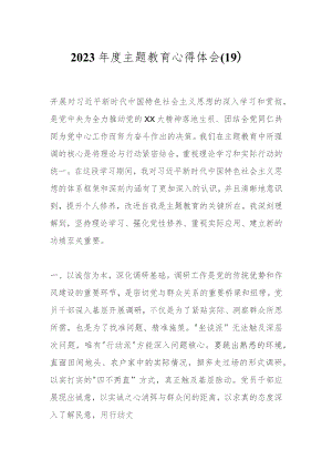 2023年度主题教育心得体会（19）.docx