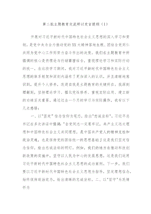 第二批主题教育交流研讨发言提纲内容.docx