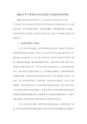 2023年审计局党组书记抓党建工作述职报告供借鉴.docx