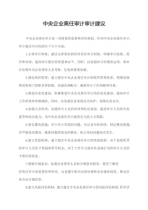 中央企业离任审计审计建议.docx