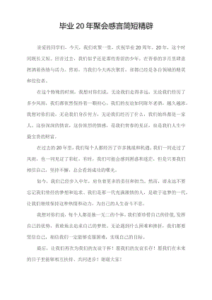 毕业20年聚会感言简短精辟.docx