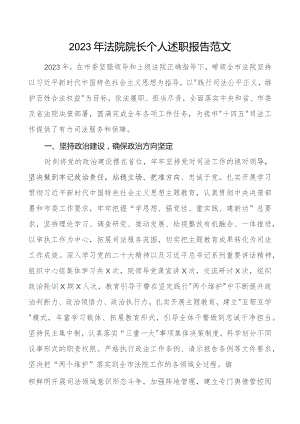 2023年法院负责人个人述职报告院长工作总结汇报.docx