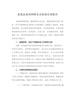 某某县某局网络安全检查自查报告.docx