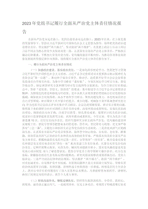2023年党组书记履行全面从严治党主体责任情况报告.docx
