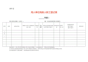 （空白表格）用人单位残疾人职工登记表.docx