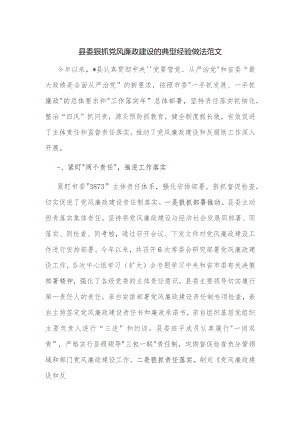 县委狠抓党风廉政建设的典型经验做法范文.docx
