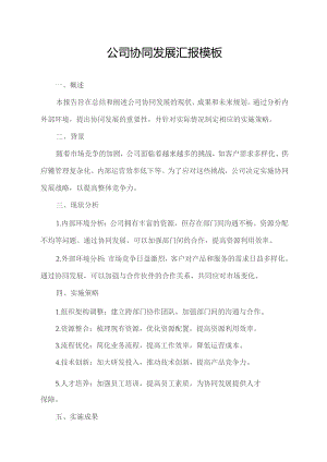 公司协同发展汇报模板.docx