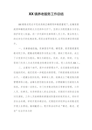 XX镇养老服务工作总结.docx