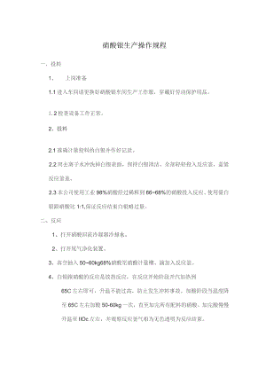硝酸银生产操作规程.docx