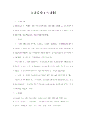 审计监察工作计划.docx