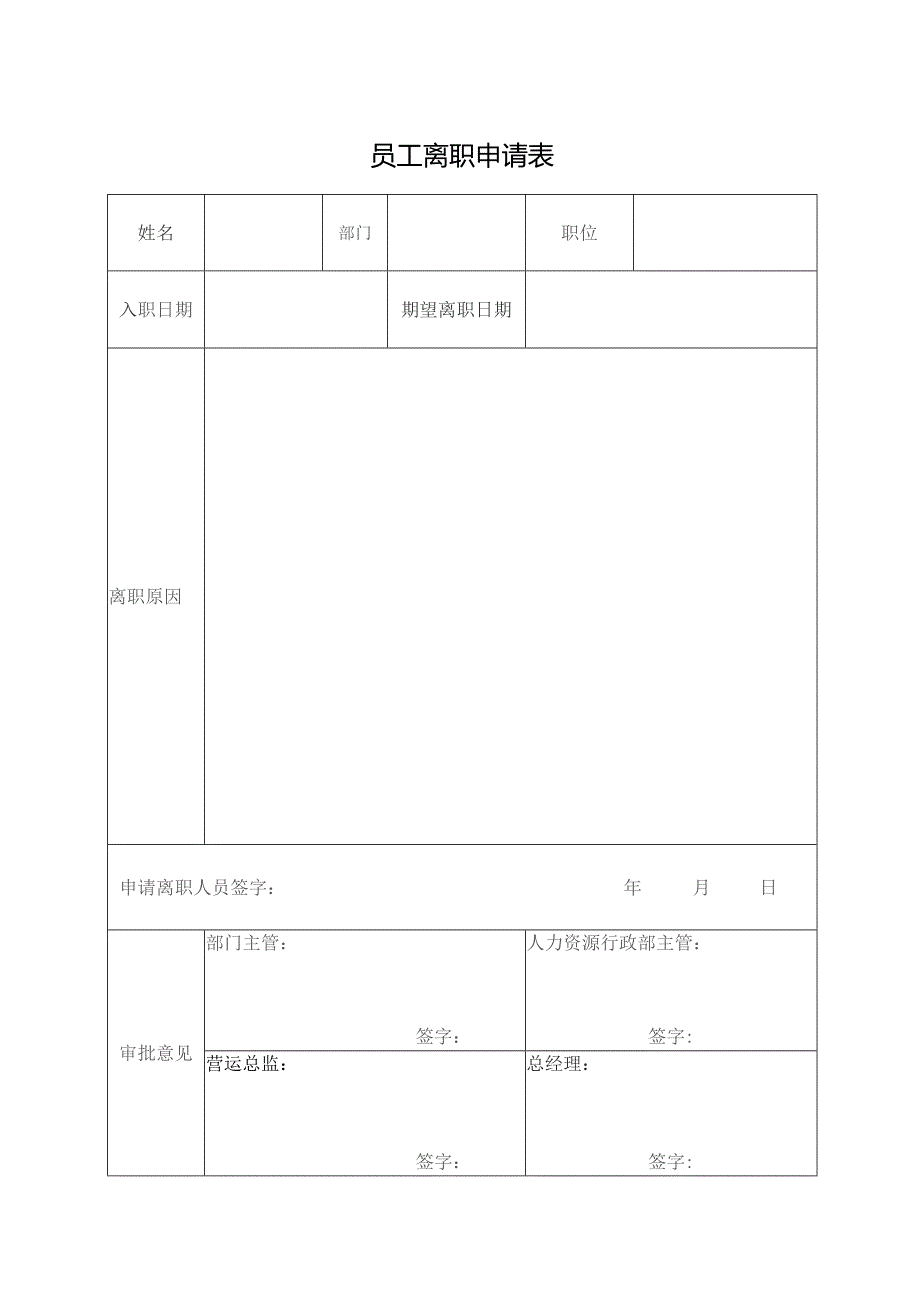 员工离职申请表.docx_第1页