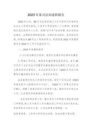 2023年某司法局述职报告.docx