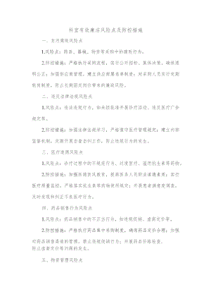科室有效廉洁风险点及防控措施.docx