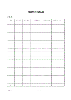 自驾车里程确认表 （完整版）.docx
