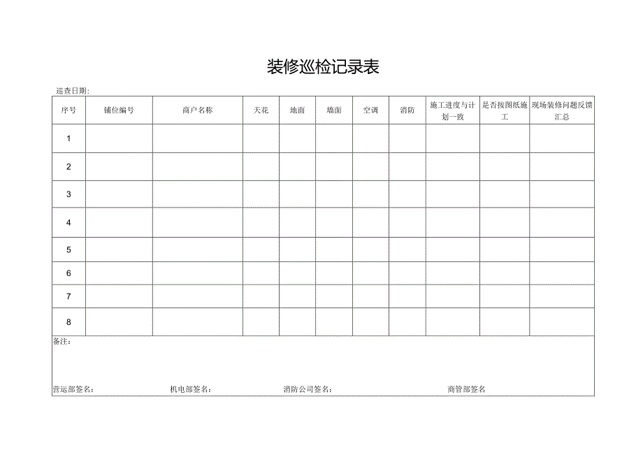 装修巡检记录表(完整版).docx_第1页