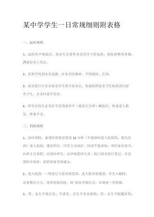 某中学学生一日常规细则附表格.docx
