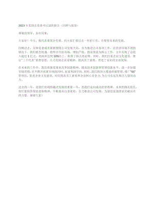 2023年某国企党委书记述职报告(回顾与展望).docx