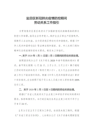 盐田区新冠肺炎疫情防控期间劳动关系工作指引.docx