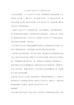 公司开展“安全生产月”系列活动介绍.docx