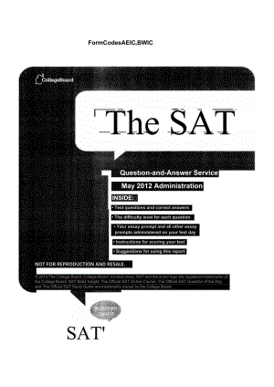 SAT真题分享：2012年5月北美SAT.docx