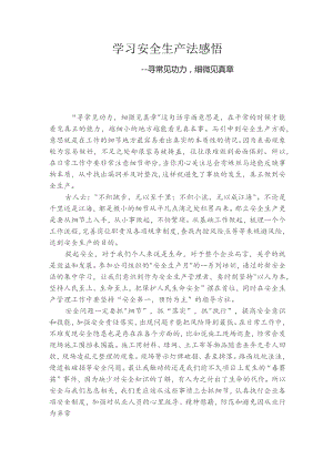 安全生产法感悟——寻常见功力细微见真章.docx