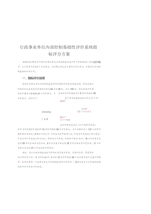 行政事业单位内部控制基础性评价系统指标评分方案.docx