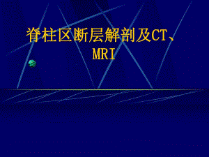 脊柱区断层解剖及CT、MRI.ppt