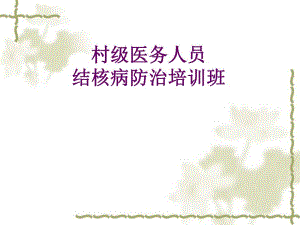 乡村级结核病防治培训.ppt