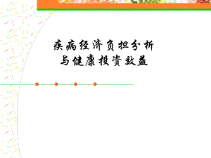 疾病经济负担分析与健康投资效益.ppt