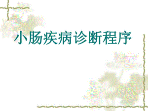 小肠疾病的诊断程序.ppt