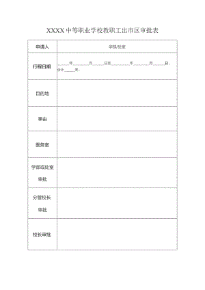 中等职业学校教职工出市审批表.docx