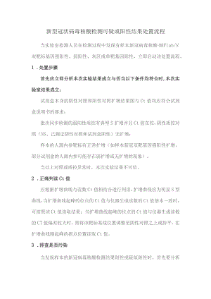 新型冠状病毒核酸检测可疑或阳性结果处置流程.docx