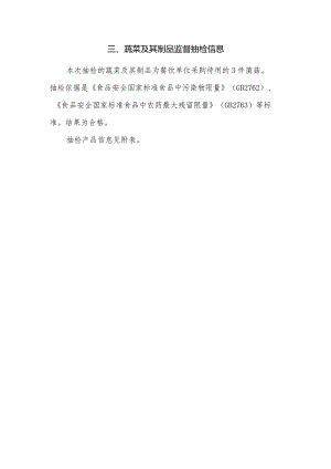 蔬菜及其制品监督抽检信息.docx