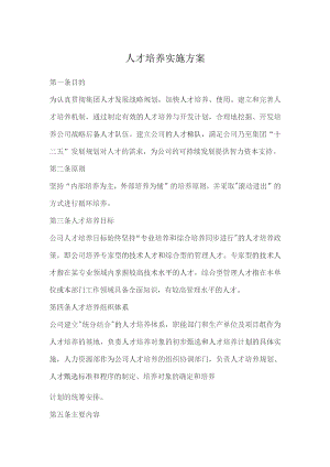 国有企业人才培养实施方案.docx