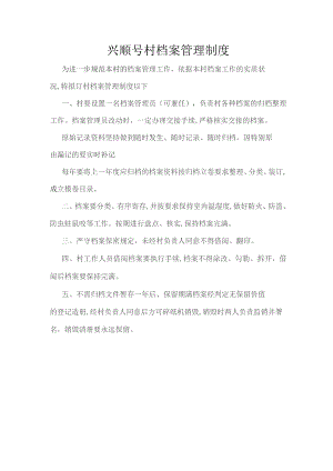 兴顺号村档案管理制度.docx