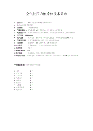空气波压力治疗仪技术需求.docx
