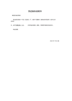 凭证缺失说明书.docx