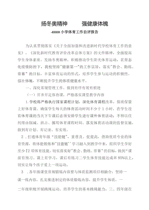 小学体育工作自评报告.docx