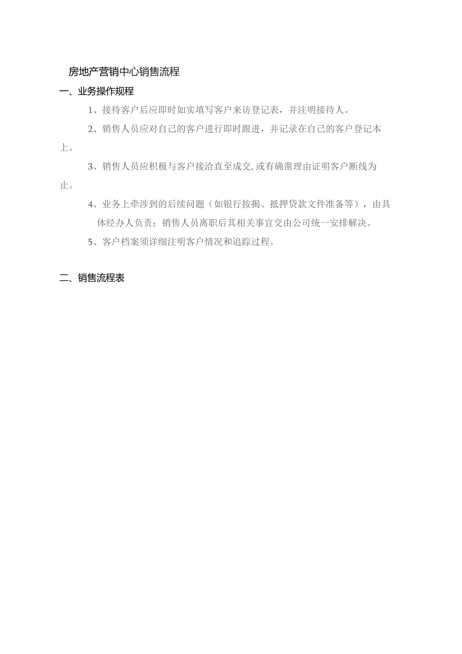 房地产营销中心销售流程.docx_第1页