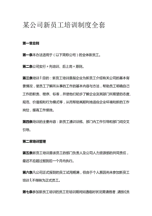 某公司新员工培训制度全套.docx