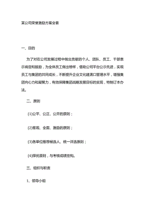 某公司荣誉激励方案全套.docx