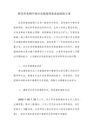 企业群发性食物中毒应急救援预案桌面演练方案.docx