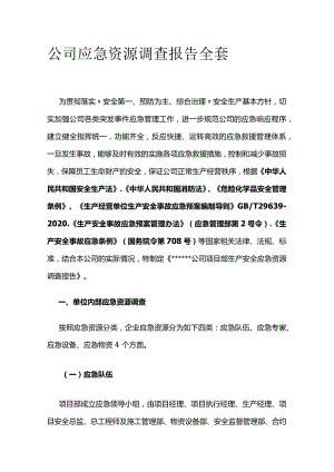 公司应急资源调查报告全套.docx