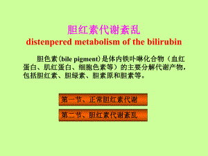胆红素代谢紊乱.ppt