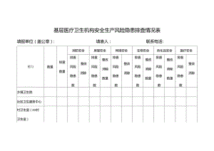 基层医疗卫生机构安全生产风险隐患排查情况表.docx